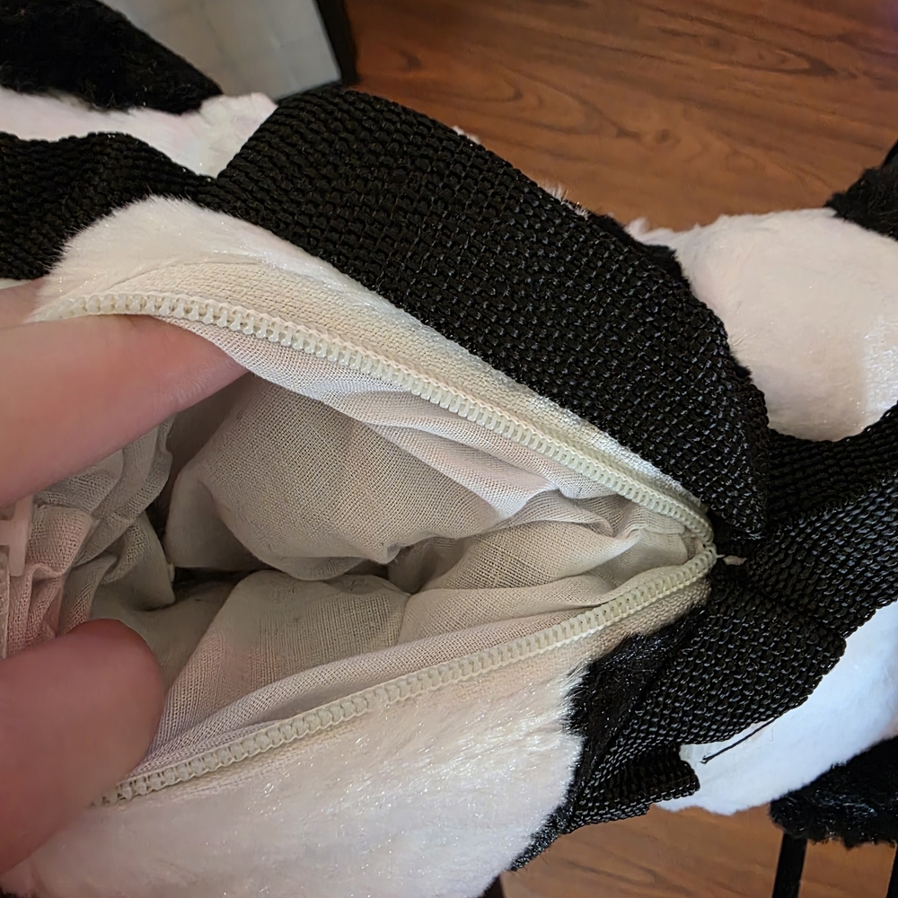 Black and White Plush Bag